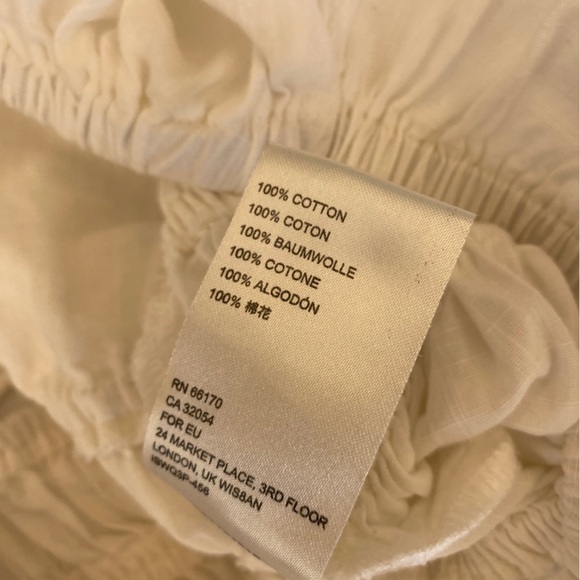 Free People || Phoebe Smocked Puff Sleeve Lace Up Open Back Top White XS - Picture 8 of 8